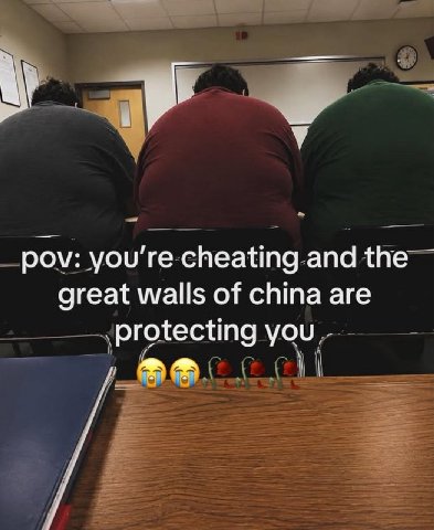 ром: you're cheating and the great walls of china are protecting you