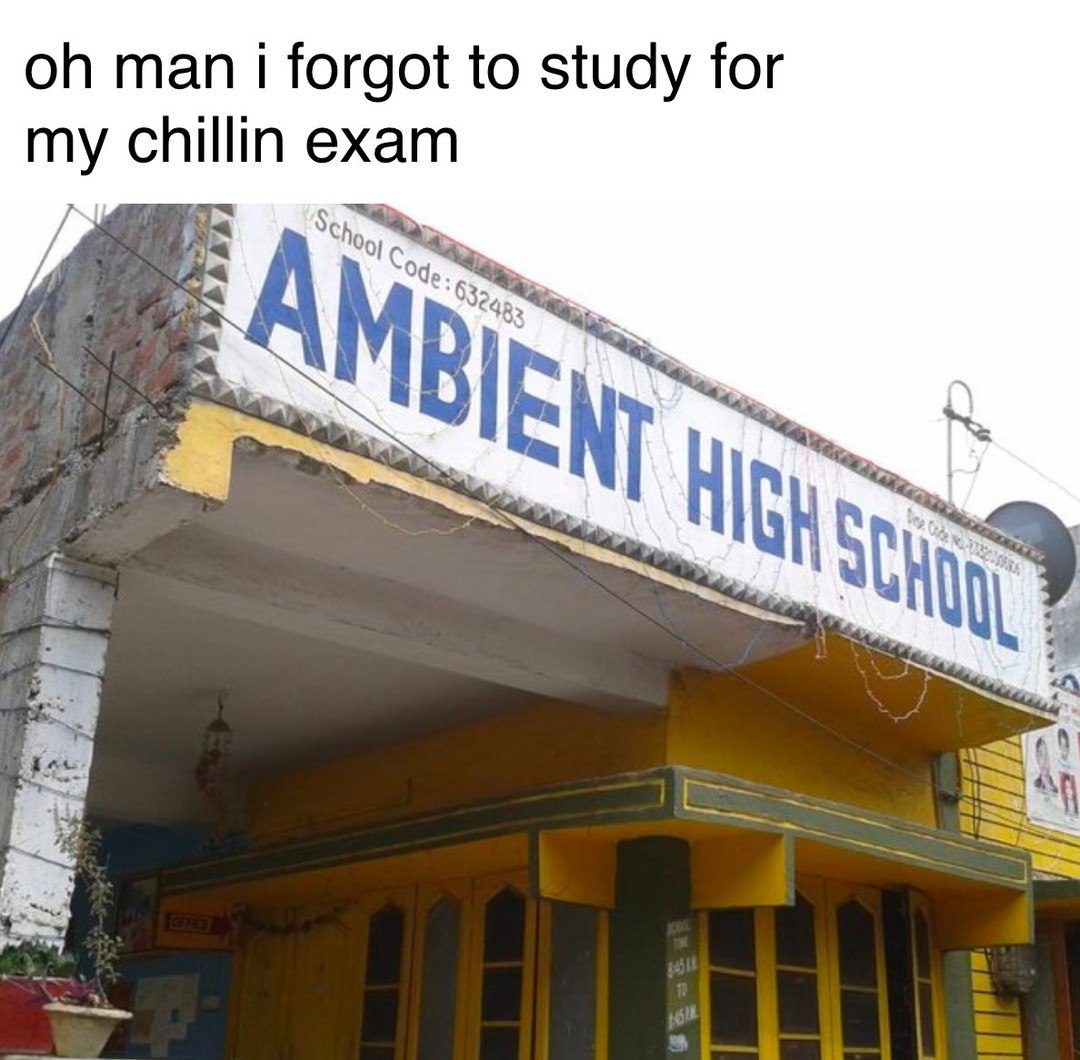 man i forgot to study for my chillin exam 4