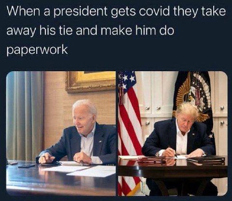 When а president gets сома they take away his tie and make him paperwork