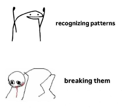 recognizing patterns breaking them