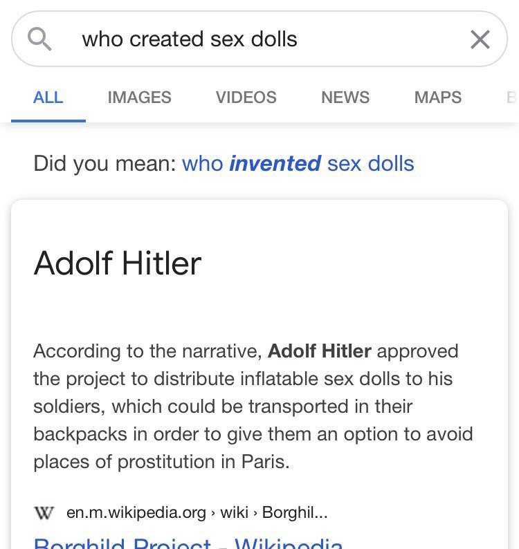 О created sex dolls ALL IMAGES VIDEOS NEWS MAPS Did you mean: who invented sex dolls Adolf Hitler According to the narrative, Adolf Hitler approved the project to distribute inflatable sex dolls to hi
