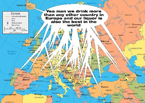 a 2 Europe Yea man we drink more Road International Boundary than any other country in Capital Rive Europe and our liquor is also the best in the world Perm’ 250 250 500 500 Mile: Chelyabinsk® 50 KAZA