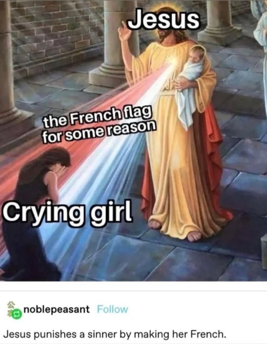 Jesus Вад the Frenc on for some Crying girl Follow Jesus punishes a sinner making her French