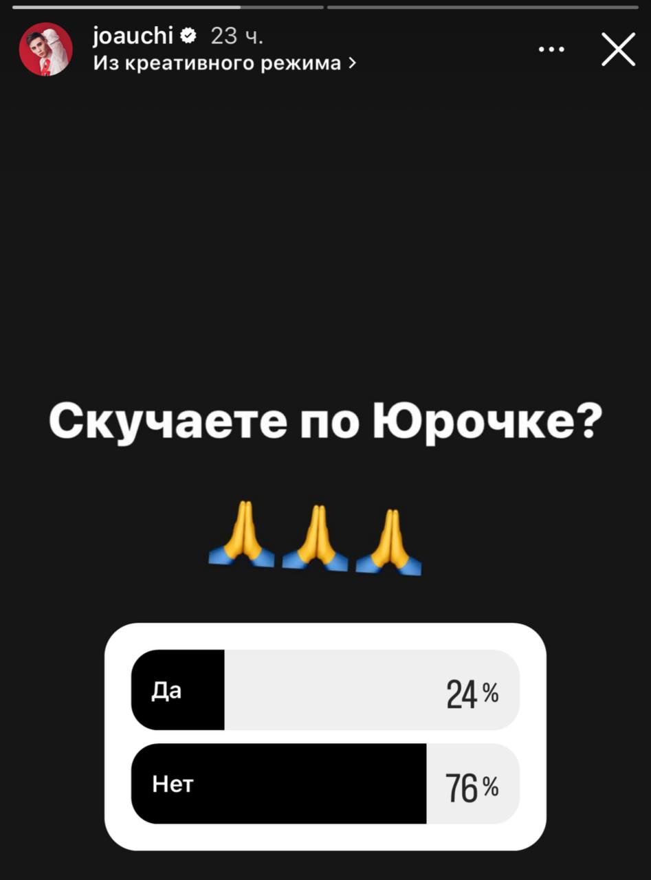 23 Из креативного режима Скучаете по Юрочке? ANA 24%