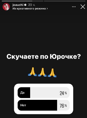 23 Из креативного режима Скучаете по Юрочке? ANA 24%