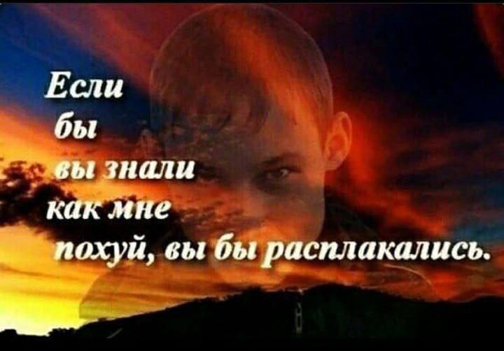 Если бы вы знали как мне похуй, вы бы расплакались.