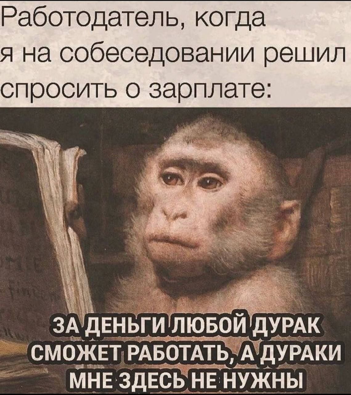 Работодатель, когда я на собеседовании решил спросить о зарплате ЗА ДУРАК СМОЖЕТ РАБОТАТЬ А ДУРАКИ МНЕ ЗДЕСЬ НЕНУЖНЫ