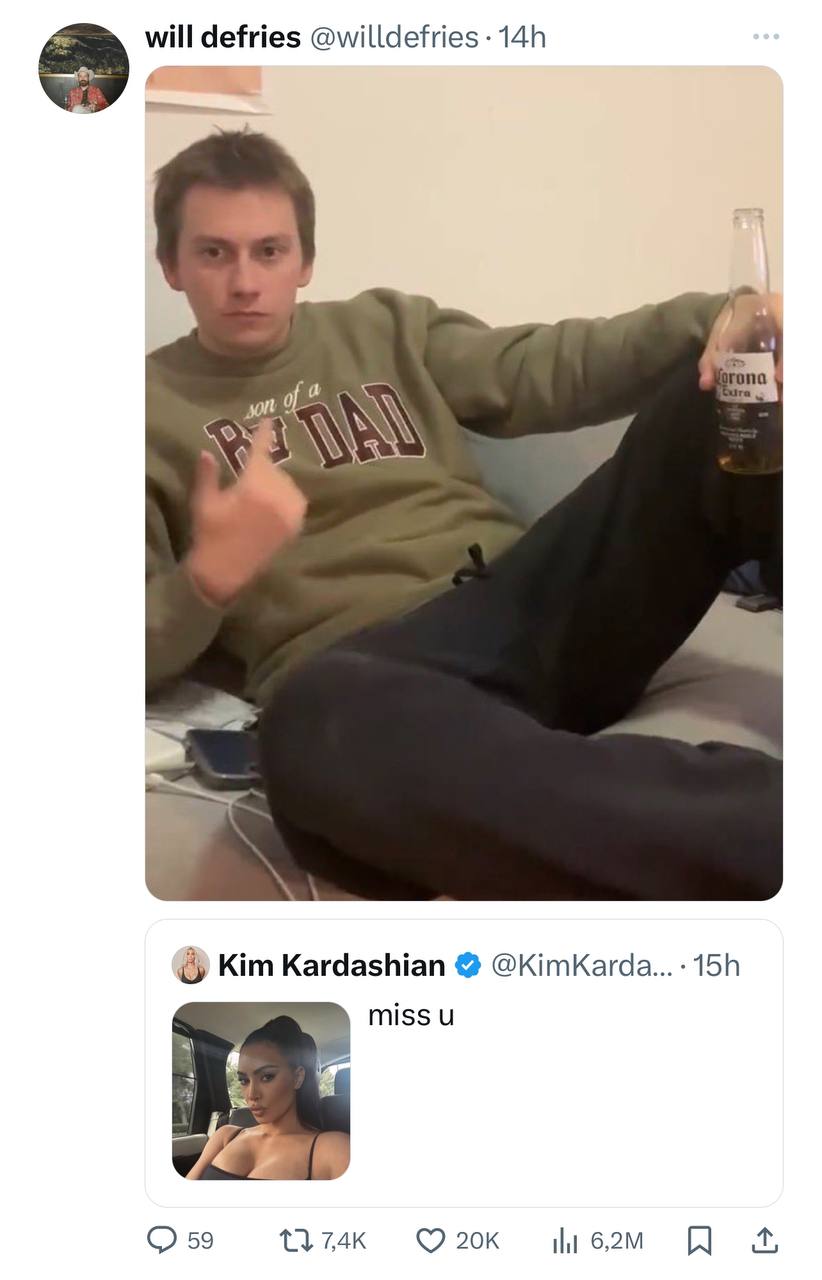 will defries @willdefries Kim Kardashian @KimKarda...- С 59 ©20к