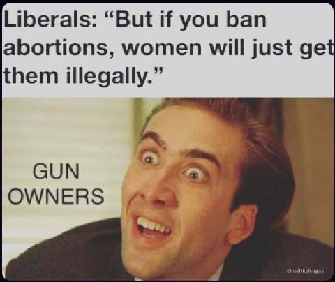 Liberals: “But if you ban abortions, women will just get them illegally.” GUN