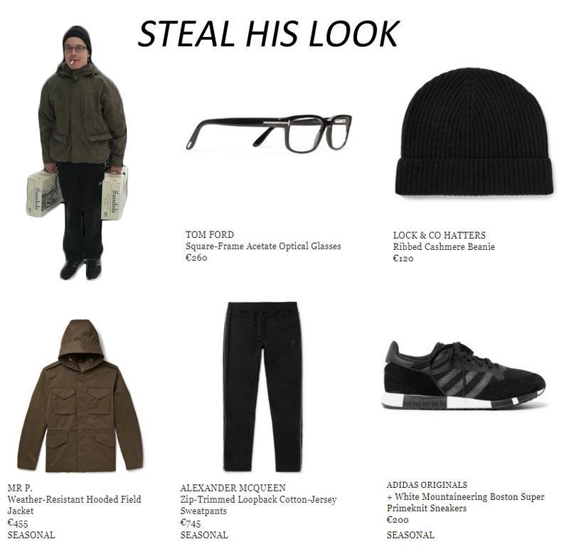 STEAL HIS LOOK TOM FORD LOCK HATTERS Ribbed Cashmere Beanie Square-Frame Acetate Optical Glasses €260 €120 ADIDAS ORIGINALS MRP. ALEXANDER MCQUEEN Weather-Resistant Hooded Field Zip-Trimmed Loopback C