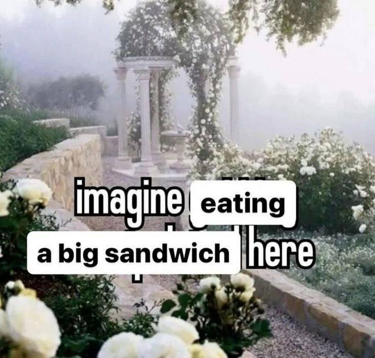 у Ima Ine eating a big sandwich