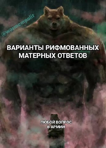 ВАРИАНТЫ РИФМОВАННЫХ МАТЕРНЫХ ОТВЕТОВ ЛЮБОЙ ВОПРОС В АРМИИ