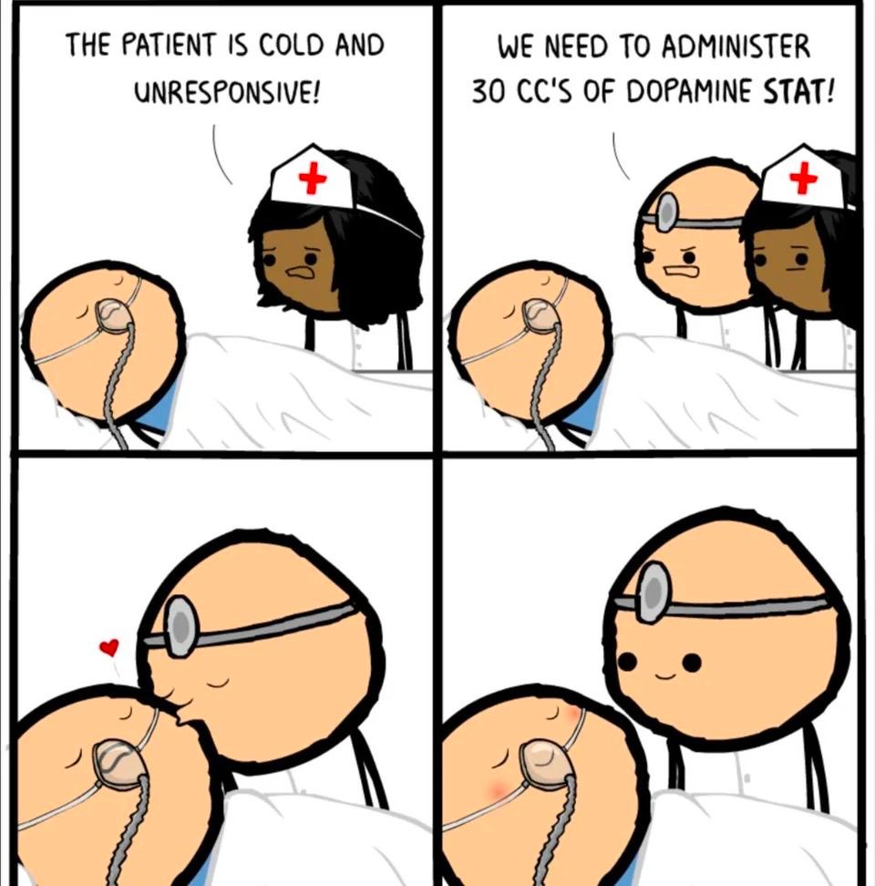 THE PATIENT IS COLD AND WE NEED TO ADMINISTER UNRESPONSIVE! 30 CC'S OF DOPAMINE STAT! 4