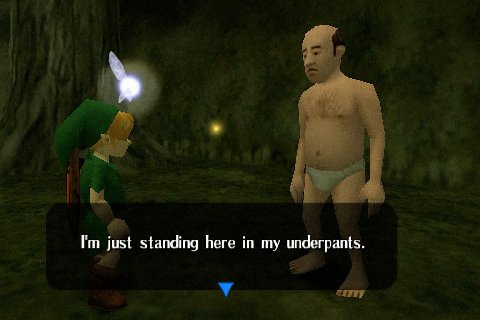 just standing here in my underpants.