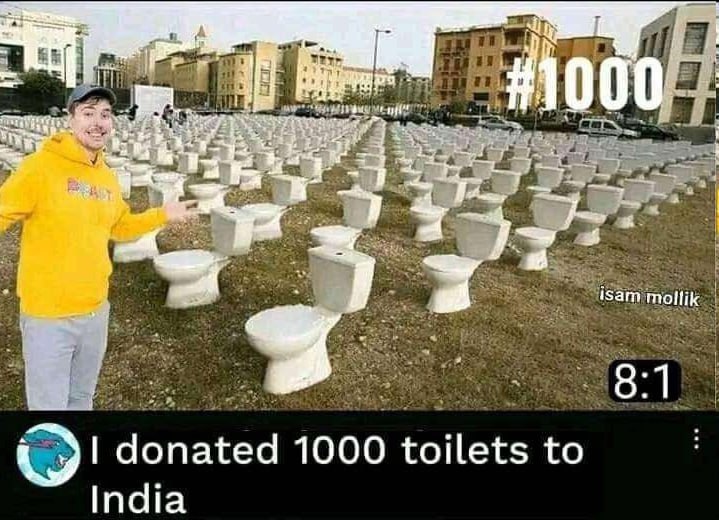a isam moltik к! donated 1000 toilets to India