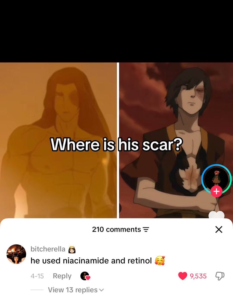 Where scar? 210 comments bitcherella he used niacinamide and retinol &5 Reply 9535 View 13 replies