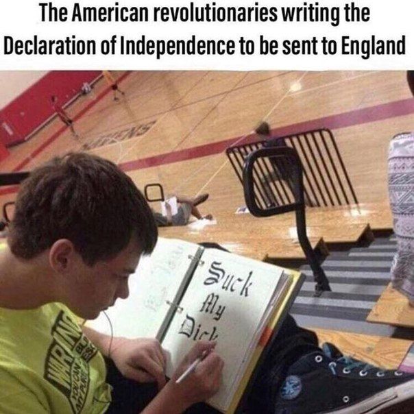 The American revolutionaries writing the Declaration of Independence to be sent to England 14