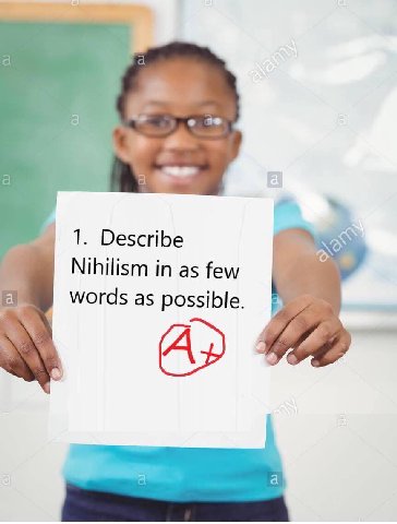 1. Describe Nihilism in as few words as possible. As