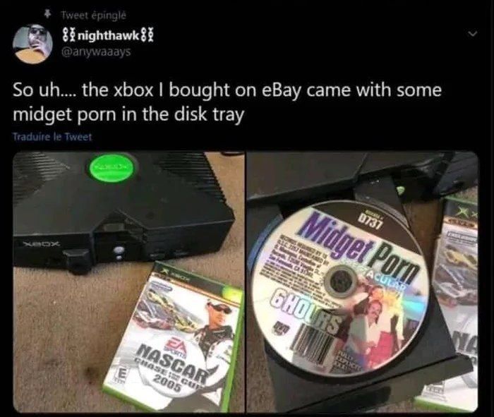a 5 So the xbox bought on eBay came with some midget porn in the disk tray if
