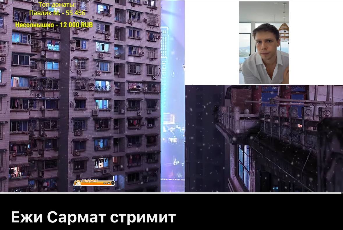 Павлик 55 456 Несолнышко 12 000 RUB 74 +4 7 4 3. Ежи Сармат стримит