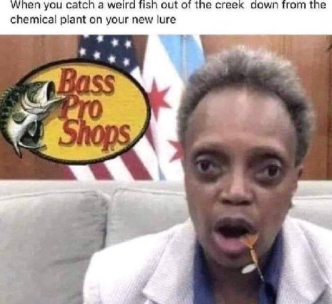 When you catcn а мега Tish out of the creek down trom the chemical plant on your new lure Fae