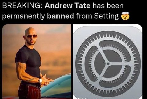 BREAKING: Andrew Tate has been permanently banned from Setting