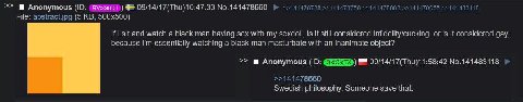 Anonymous 09/14/17(Thu)10:47:33 No.141478660 File: (5 If sit and watch а biack man having sex with my sexdoll, is it still considered or is it considered gay. because essentially watching a black man 