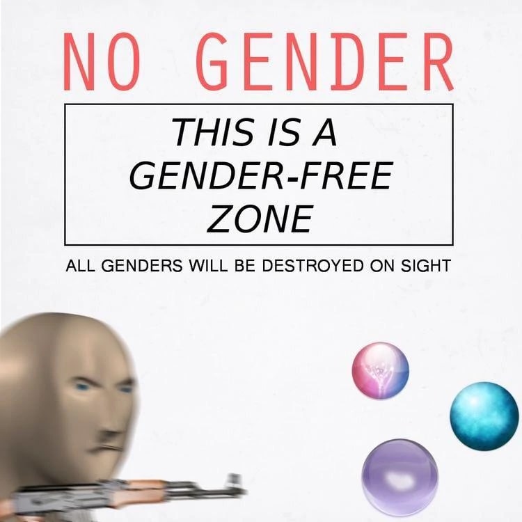 GENDER 15 А GENDER-FREE ALL GENDERS WILL BE DESTROYED ON SIGHT ZONE