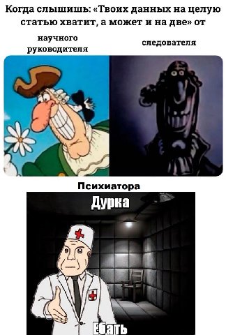 Когда слышишь: «Твоих данных на целую статью хватит, а может ина две» от научного руководителя следователя 7 FUSS Психиатора Дурка 9} 1