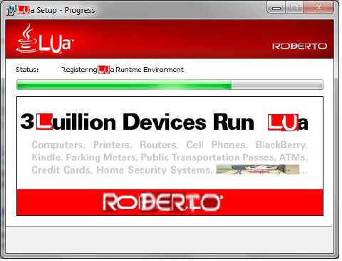 Setup Progress ROBERTO Status: Registering а Runtime Environment Devices Run ROBERTO
