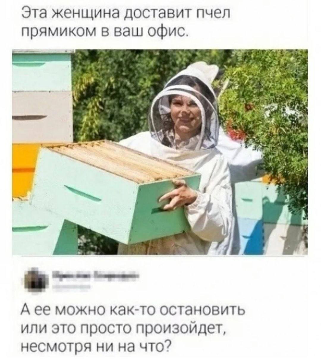 Эта женщина доставит пчел прямиком в ваш офис. С he у а 4 у А ее можно как-то остановить или это просто произойдет, несмотря ни на что?