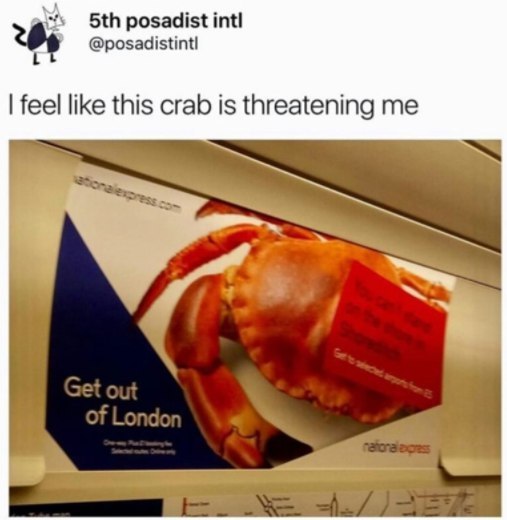 posadist intl @posadistintl feel like this crab is threatening