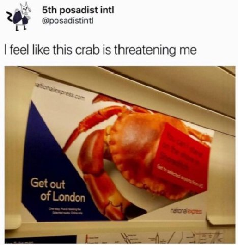 posadist intl @posadistintl feel like this crab is threatening