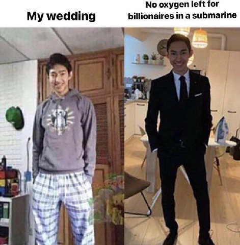 No oxygen left for My wedding billionaires in a submarine