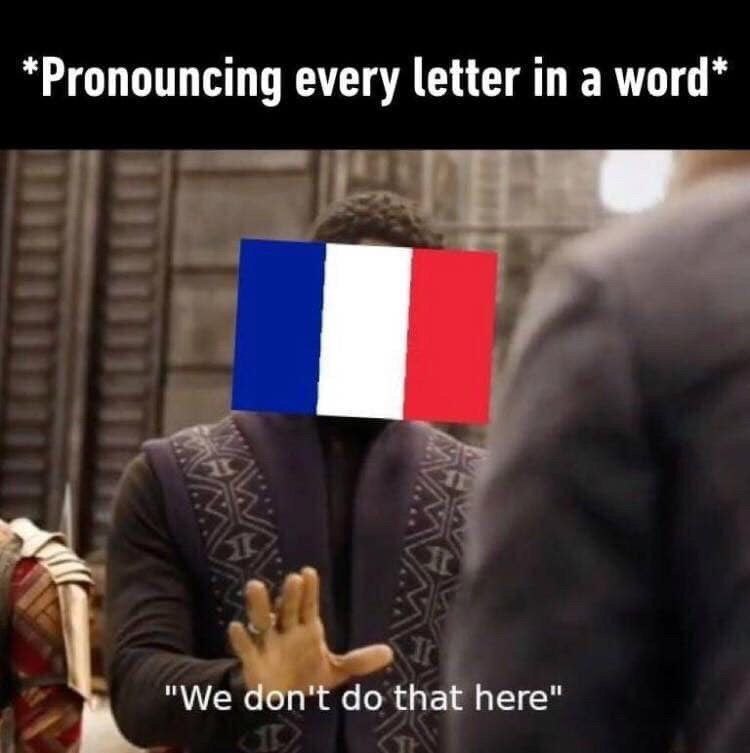 *Pronouncing every letter in а "We don't that here"