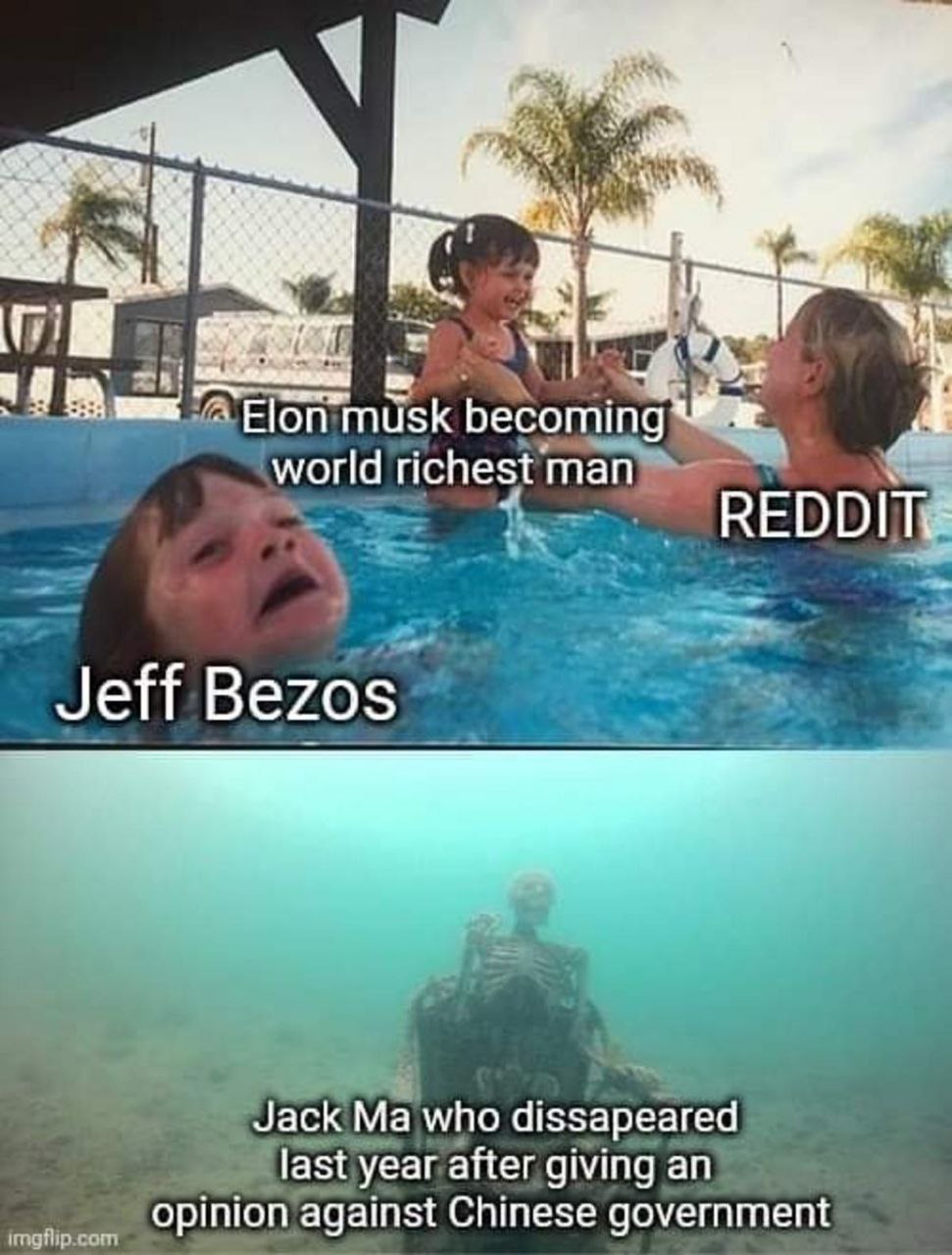 “4 musk becoming world richest man Jeff Bezos Jack who dissapeared last year after giving an opinion against Chinese government