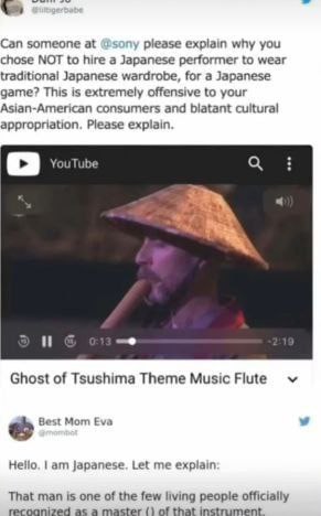 Can someone at please explain why you chose NOT to hire a Japanese performer to wear traditional Japanese wardrobe, for a Japanese game? This is extremely offensive to your Asian-American consumers an