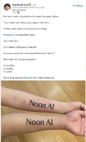 Raymond био Follow Noon Recruiters, Never Source Again a Visit my website Our team made а big decision this week: Company Tattoos If your team won't tattoo your logo on their arm... they really believ