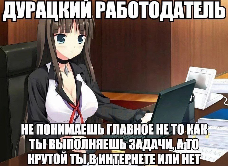 РАБОТОДАТЕЛЬ HE ПОНИМАЕШЬ ГЛАВНОЕ HE ТЫ ВЫПОЛНЯЕШЬ ЗАДАЧИ, АТО КРУТОЙ ТЫ ИЛИ НЕТ