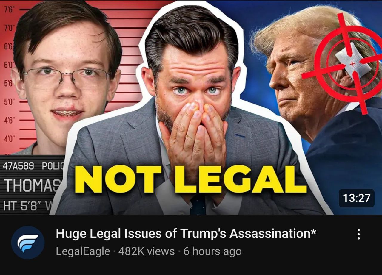60 56 —4 50 46 40 47А589 POLIG THOMA NOT) 13:27 5'8" Huge Legal Issues of Trump's Assassination* LegalEagle views 6 hours ago