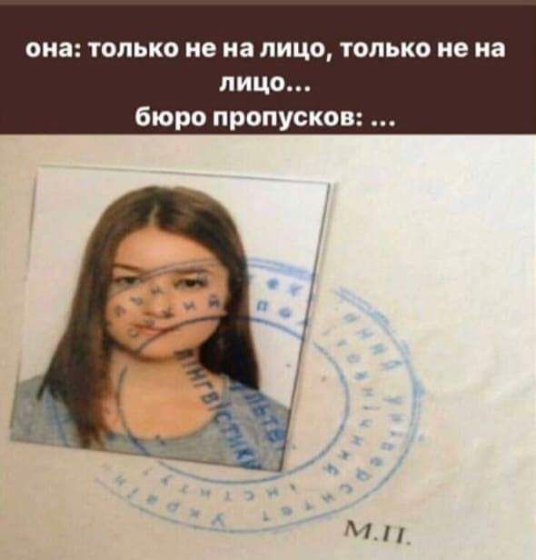она: только нена лицо, только нена лицо... бюро пропусков: