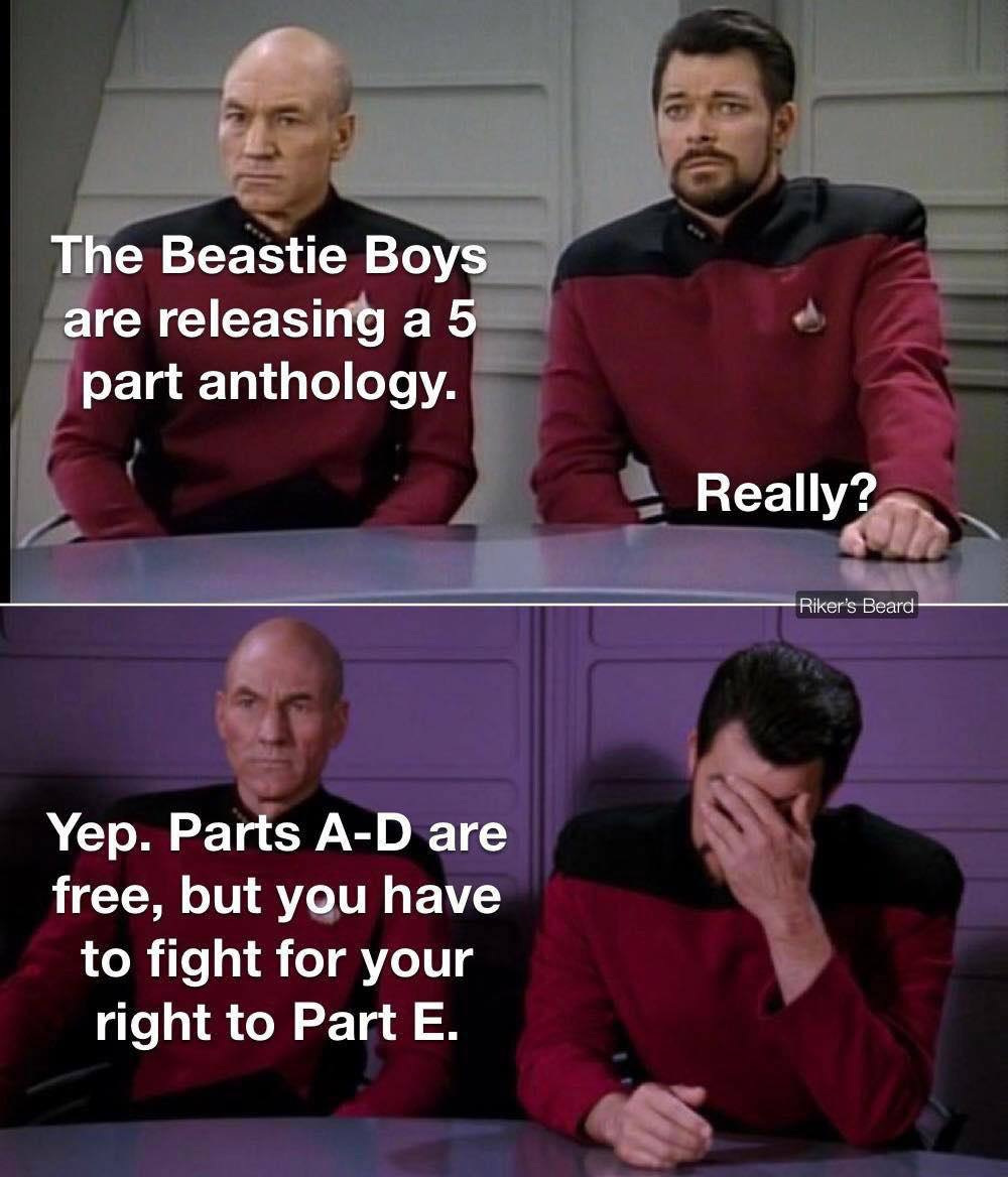 The Beastie Boys в аге releasing а 5 part anthology. Yep. Parts are free, but you have to fight for your right to Part