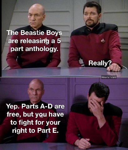 The Beastie Boys в аге releasing а 5 part anthology. Yep. Parts are free, but you have to fight for your right to Part