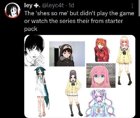 ley @leyc4t The 'shes so but didn't play the game or watch the series their from starter pack A 25