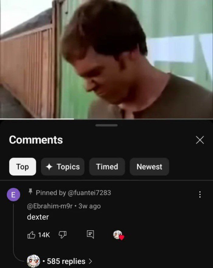 Comments Тор Topics Timed Newest dexter 585 replies