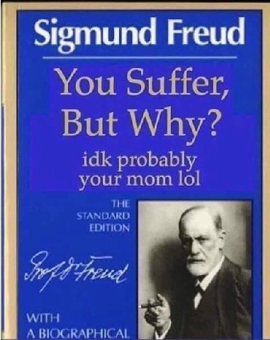 Sigmund Freud You Suffer, But Why? idk probably your mom lol