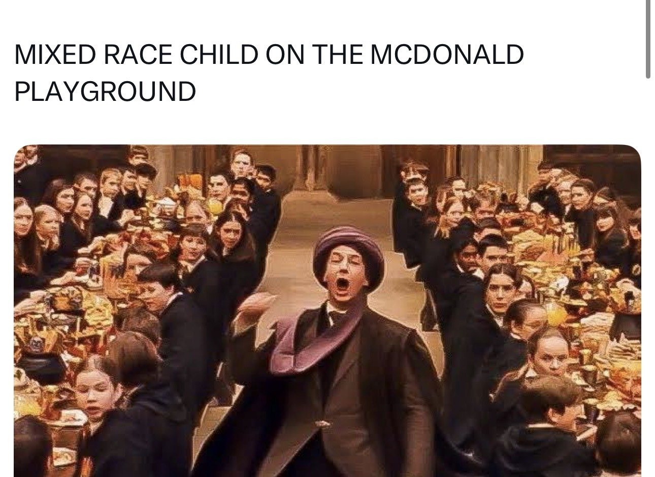 MIXED RACE CHILD ON THE MCDONALD PLAYGROUND A