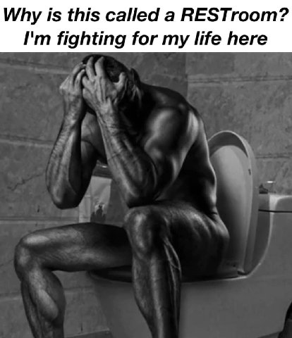 Why is this called а RESTroom? fighting for my life here