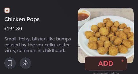 а Chicken Pops 3194.80 Small, itchy, blister-like bumps caused the varicella-zoster }1 virus; common in childhood. 4 A ADD
