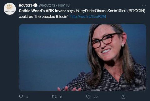 Reuters Саше Wood's ARK Invest says (BITCOIN) could be the peoples Bitcoin